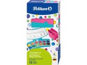 Pelikan Leuchtfarbe Deckfarbkasten 12 Farben, Türkis und Pink