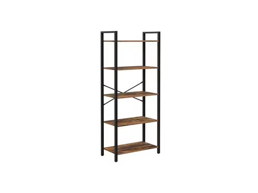 [90276680 1508809] VASAGLE Regal mit 5 Ebenen 66 x 153 cm, Braun/Schwarz