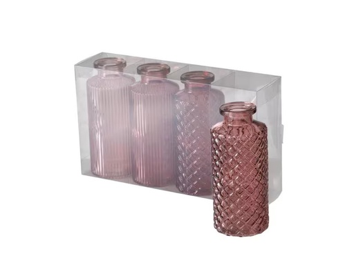 [90276846 1477305] Boltze Vase Panja 4 Stück, 14 cm, Rosa