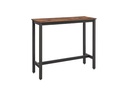 VASAGLE Bartisch mit Metallgestell 120 x 100 cm, Braun/Schwarz