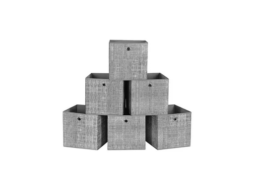 [90277116 1508228] Songmics Aufbewahrungskiste 6 Stück, Grau