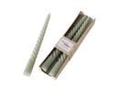 Boltze Stabkerze Twisto 6er Set, Hellgrün