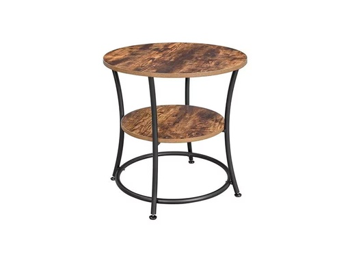 [90277258 1508815] VASAGLE Beistelltisch rund 55 x 55 cm, Braun/Schwarz