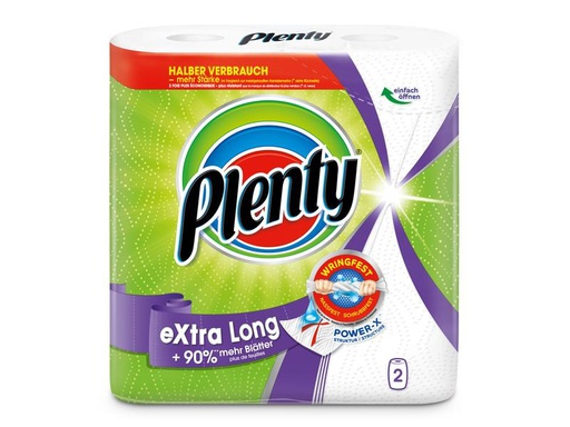 [90047224 476580] Plenty Haushaltspapier Extra Long 2 Rollen à 86 Blatt