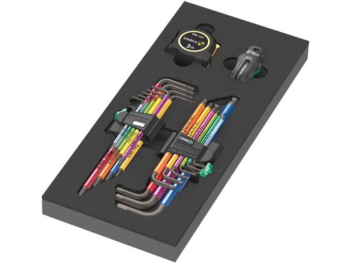 [90277903 1492847] Wera Winkelschlüssel-Satz 9740 Schaumstoffeinlage Set 1, 20-tlg