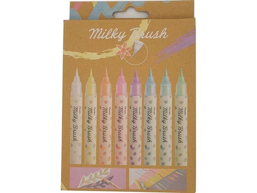 [90278124 1513208] pentel Milky Brush Mehrfarbig, 8-teilig