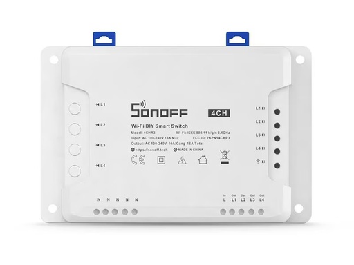 [90278391 1505456] SONOFF WLAN-Schaltaktor 4CHR3, 4-fach, 230 V, 10 A, Weiss