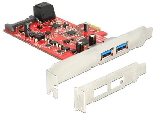 [90047368 355758] Delock Host Bus Adapter Controller PCI-Ex1- 2x SATA3, 2x USB3.0