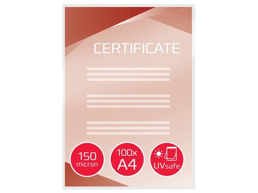 [90279024 1510308] GBC Laminierfolie UVSafe A4, 150 Mikron, 100 Stück, glänzend