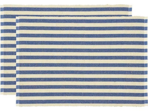 [90279161 1515966] Södahl Tischset Statement Stripe 48 cm x 33 cm, 2 Stück, Beige/Blau
