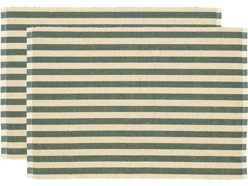 [90279202 1515963] Södahl Tischset Statement Stripe 48 cm x 33 cm, 2 Stück, Beige/Grün