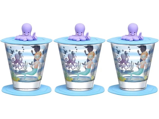 [90279381 1506168] Leonardo Kindertrinkglas Avventura 215 ml, 3-teilig, Meer