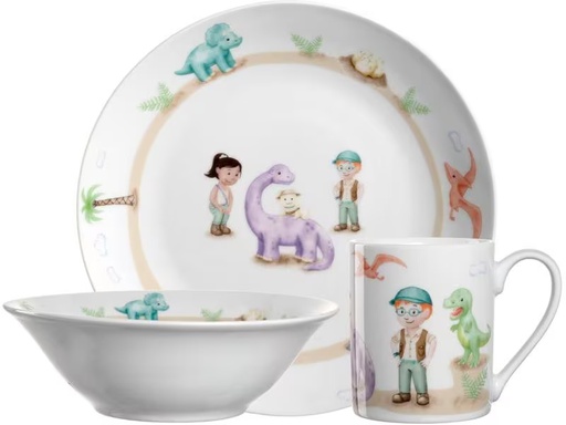 [90279404 1506164] Leonardo Kindergeschirrset Avventura 3-teilig, Dinosaurier