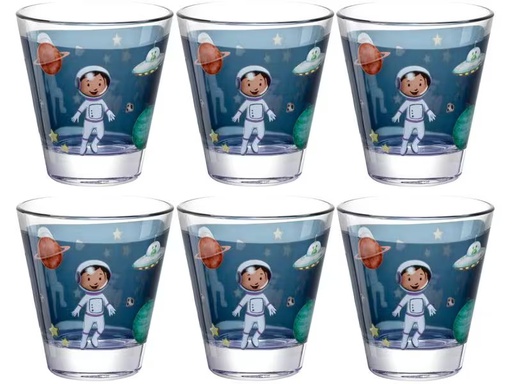 [90279418 1506177] Leonardo Kindertrinkglas Avventura 215 ml, 6 Stück, Weltall
