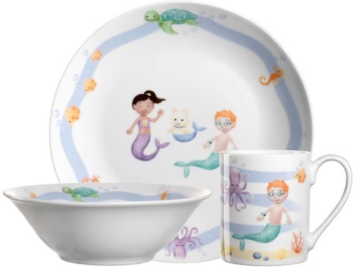 [90279465 1506163] Leonardo Kindergeschirrset Avventura 3-teilig, Meer