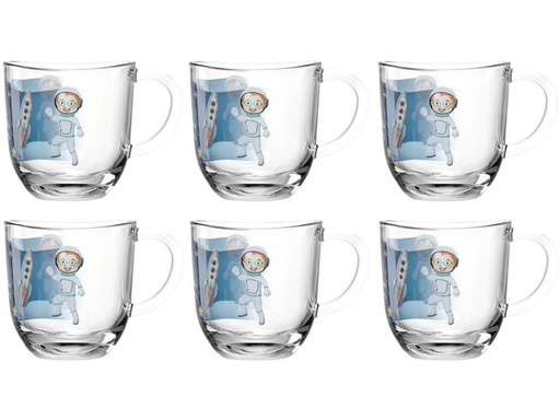 [90279479 1506178] Leonardo Kindertasse Avvenutura 280 ml, 6 Stück, Weltall