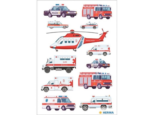 [90279933 1503327] Herma Stickers Motivsticker Blaulicht Fahrzeuge, 3 Blatt