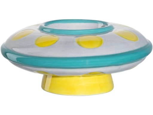 [90280043 1506192] Leonardo Kindereierbecher Avventura UFO, Gelb/Türkis/Weiss
