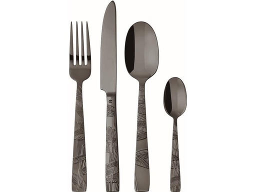 [90280440 1496349] Sambonet Besteck-Set Jungle 24-teilig, Schwarz