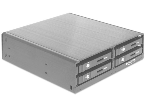 [90047652 735527] Delock 5.25-Einbaurahmen 4x 2.5″ SATA HDD/SSD Hot-Swap, Lock