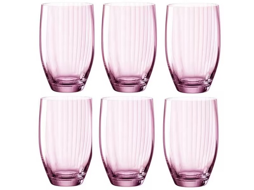 [90280906 1329176] Leonardo Longdrinkglas Poesia 460 ml, 6 Stück, Rosa