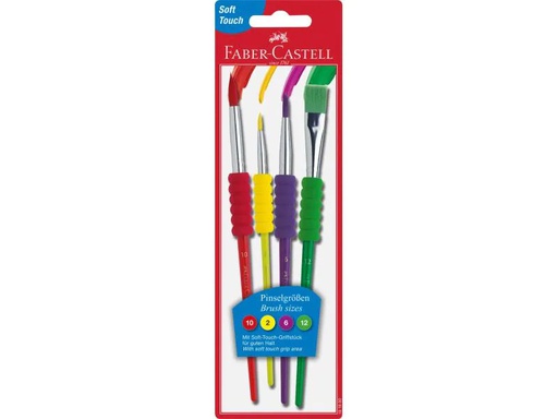 [90047683 1036420] Faber-Castell Borstenpinsel Soft-Touch 4 Grössen