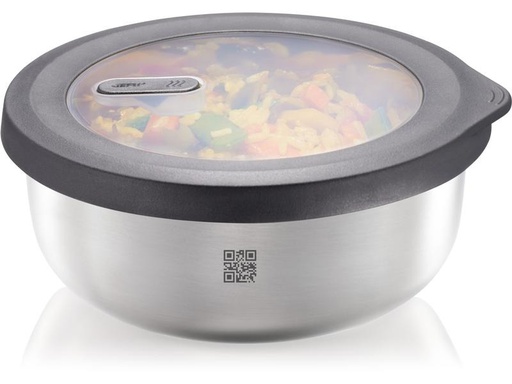 [90281239 1526575] GEFU Vorratsdose Provido Rund, 1 l, Schwarz/Silber matt