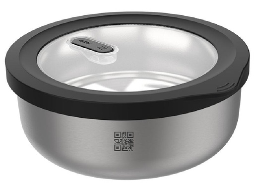 [90281258 1526574] GEFU Vorratsdose Provido Rund, 0.5 l, Schwarz/Silber matt
