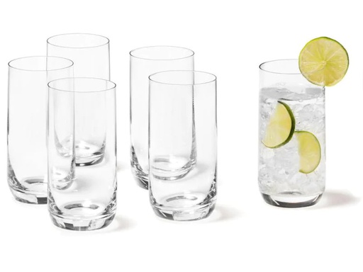 [90047710 552347] Leonardo Longdrinkglas Daily 330 ml, 6 Stück, Transparent