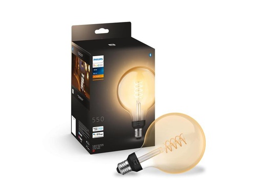 [90281447 1521237] Philips Hue White E27 Einzelpack Giant Globe Filament 550 lm