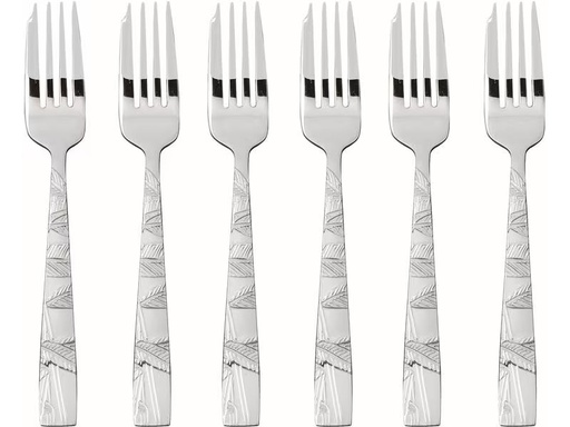 [90282188 1496354] Sambonet Kuchengabel Jungle 6 Stück, Silber