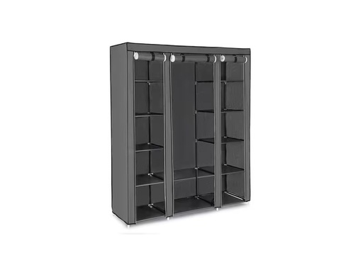 [90282329 1508220] Songmics Regal mit hochrollbaren Türen Grau