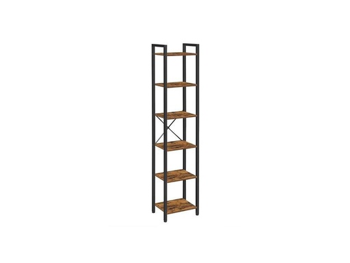 [90282390 1508803] VASAGLE Regal mit 6 Ebenen 40 x 178.6 cm, Braun/Schwarz