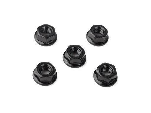 [90282929 1532045] RC4WD Muttern mit Flansch, Low Profile, M4, Schwarz, 5 Stück