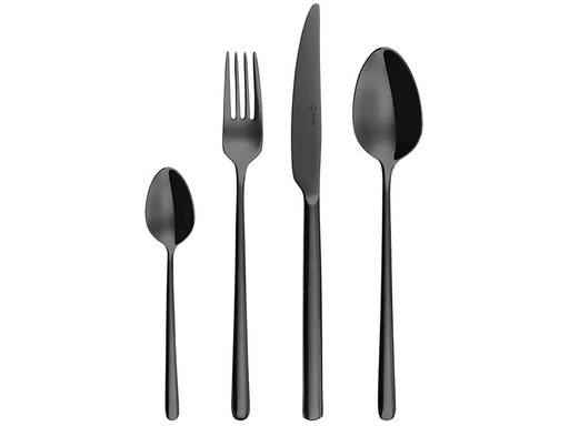 [90283143 1450040] Sola Besteck-Set Calgary PVD 24-teilig, Schwarz matt