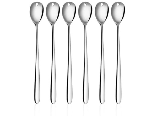 [90283185 1450042] Sola Latte Macchiato Löffel Herz 6 Stück, Chrom