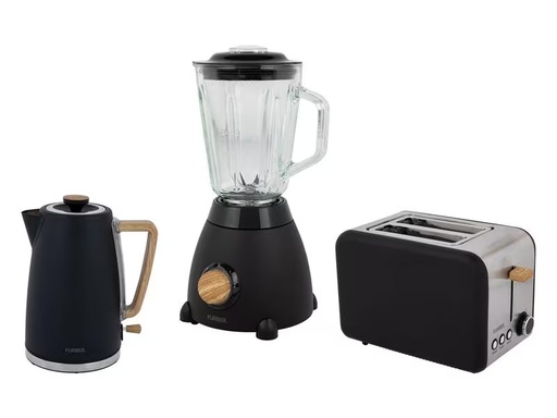[90283677 1448476] FURBER Wasserkocher, Standmixer und Toaster Set Chaplin Schwarz