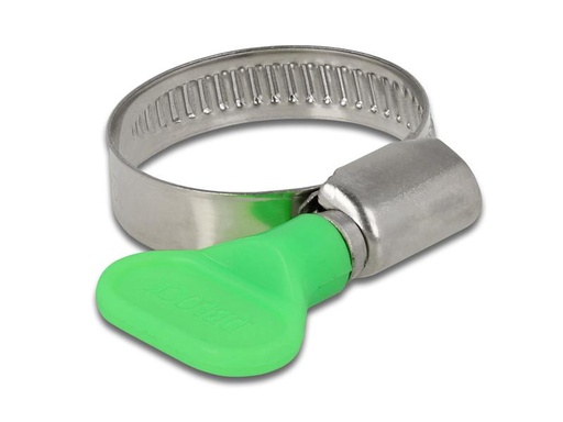 [90047993 1192205] Delock Schlauchschellen-Set 22-32 mm, Grün 10 Stück