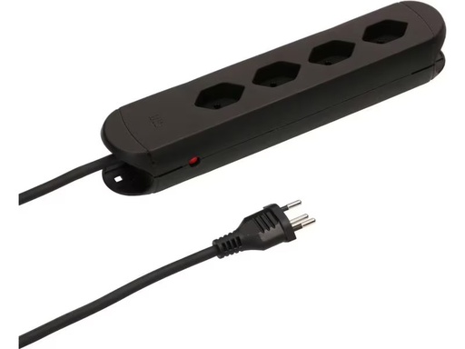 [90283920 1520260] Max Hauri Steckdosenleiste Construct Line 4x T13, Schwarz