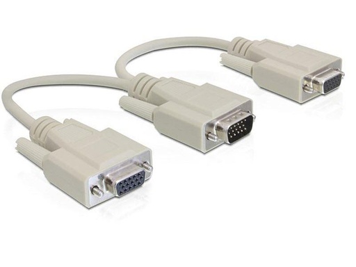 [90047996 540317] Delock 2-Port Signalsplitter VGA – VGA, grau