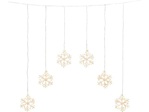 [90283997 1177045] Konstsmide LED-Lichtervorhang mit Schneeflocken 48 Lampen, 90 cm