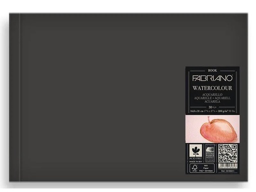 [90048025 1116258] Fabriano Aquarellblock Buch A5, 30 Blatt