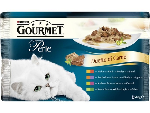 [90048045 589806] Purina Nassfutter Gourmet Perle Rind &amp; Huhn, 4 x 85 g