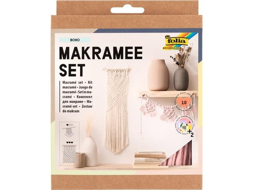 [90284298 1498800] Folia Bastelset Makramee Boho 10-teilig