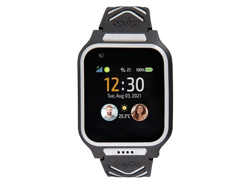[90284307 1497554] MyKi Smartwatch GPS Kinder Uhr MyKi 4 Schwarz/Grau mit SIM-Karte