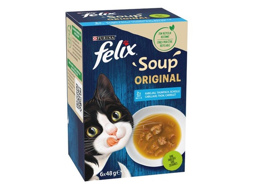 [90284419 1516316] Felix Nassfutter Soup Original Fisch 6 x 48g