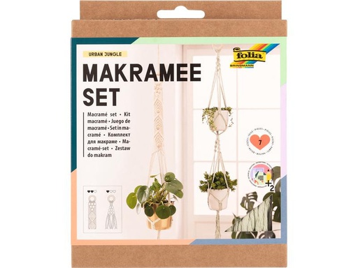 [90284433 1498801] Folia Bastelset Makramee Urban Jungle 7-teilig