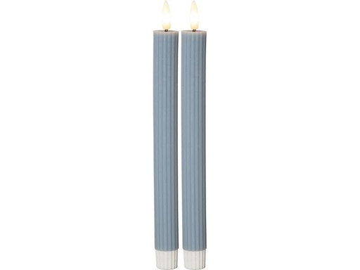 [90284634 1523409] Star Trading LED-Stabkerzen Set Flamme Stripe, 25 cm, Blau, 2 Stück