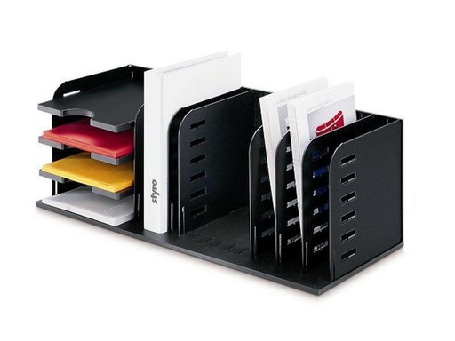 [90048105 830884] Styro Bücher-Trennwände styrorac 8 Wände, 3 Tablare