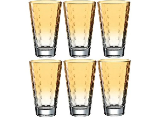 [90048176 1204299] Leonardo Trinkglas Optic Pastell 300 ml, 6 Stück, Orange